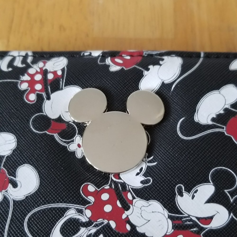 Disney Bioworld Mickey Mouse Mini Mouse Zip Around Wallet - Picture 2 of 9